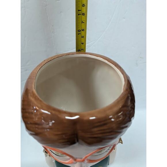 Large Ceramic Fruit lady headvase planter Multi 9" tall LEMON LUSH spectacles - Picture 4 of 9